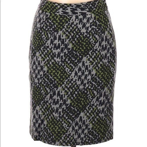 TRINA TURK Leopard Print Plaid Pencil Skirt Gray G