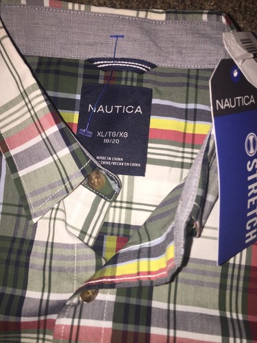Nautica Herren Stretch Button Up Button Down Kariert Langarm Neu XL - Bild 8 von 12