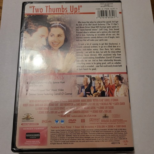 Return to Me 2000 brandneue DVD David Duchovny Minnie Driver romantische Komödie PG - Bild 2 von 3