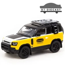 TARMAC WORKS LAND ROVER DEFENDER 90 TROPHY EDITION 1/64 YELLOW BLACK T64G-019-TE
