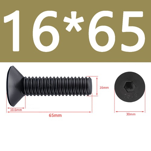 M8 to M20 Black Countersunk Head Hexagon Socket Screws Bolts 10.9 Steel DIN7991 - Picture 71 of 86