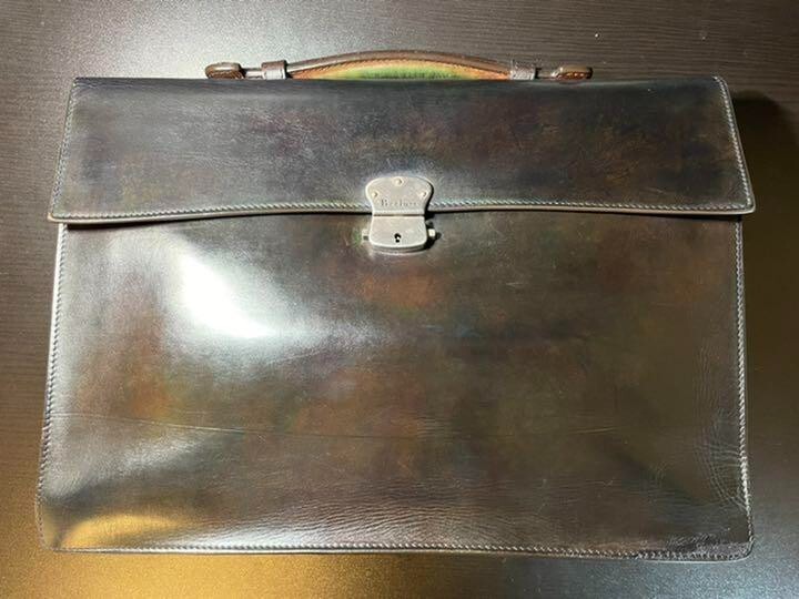 BERLUTI Ecritoire Leather Men's Briefcase Black w/Back BERLUTI Ecritoire Leather Men's Briefcase Black w/Back