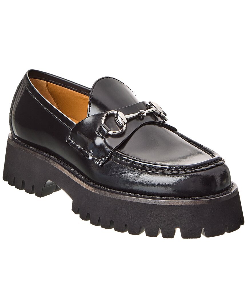 Женские мокасины из натуральной кожи Gucci Horsebit, черный 36