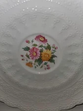 Rare Antique Spode's Jewel Olga Copeland Embossed Lace Floral Scalloped Saucer