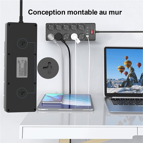 multiprise 10 PrisesUSB multiprisePD 20W 2 USB-C Ports et 2 USB-A Ports multi... - Photo 5/7