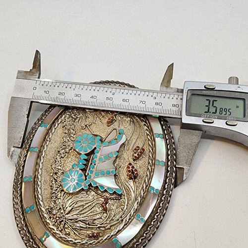 Museum LARGE Vincent Jr. and Marvina Dishta Zuni Conestoga Wagon Belt Buckle - Picture 10 of 11