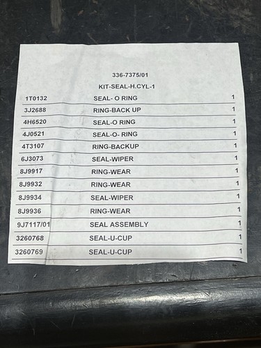 CAT 336-7375 777 hydraulic cylinder rebuild kit NEW Caterpillar - Picture 2 of 4