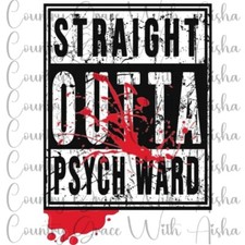 Sublimation Transfer Halloween Psych Ward Ready To Press Heat Transfer