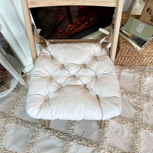 Off White Trapezkissen für Stuhl Sitzauflage mit Bindungen für Stuhl Terrassenkissen - Bild 8 von 9