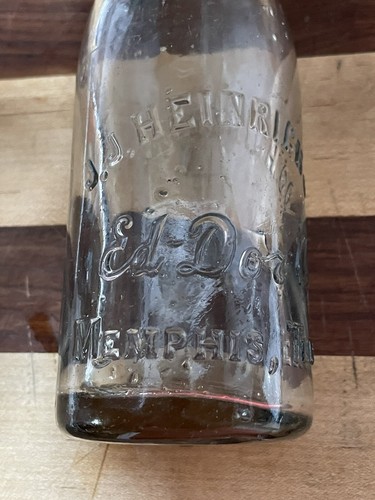 RARO J.J. HEINRICH CO. Ed-Dora-A Bottle Memphis, Tennessee - Foto 4 di 9