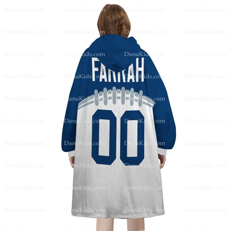 Custom Indianapolis Football Team Blanket Hoodies, Personalized Name Number