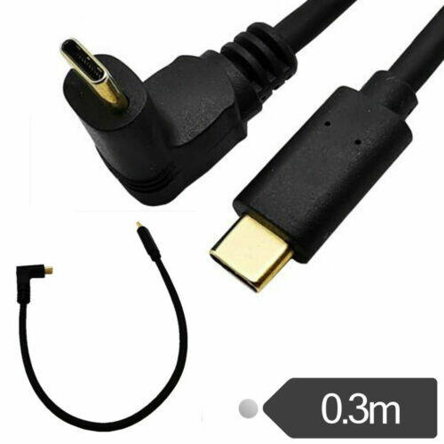 USB Type C Cable 90° to 3.1 C Male to Male Adapter Fast Charge Charging 3A 0.3m - Picture 3 of 13