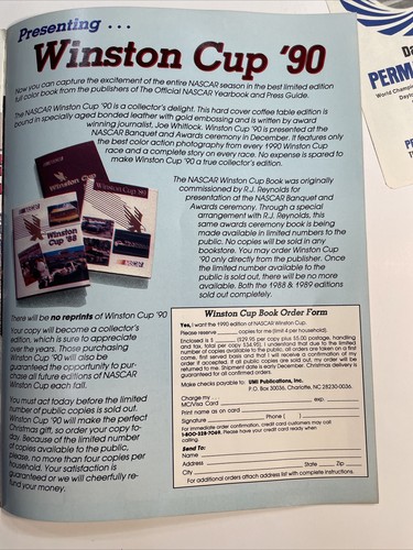 1990 NASCAR WINSTON CUP SERIES Advertising Booklet - Picture 8 of 9