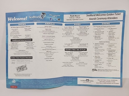 2014 SeaWorld Orlando Theme Park Map - 17" X 11"  - Picture 10 of 14