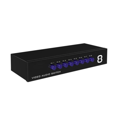8 Ports RCA Composite Video Audio AV 8-Wege Schalter Wahlschalter Splitter Box - Bild 3 von 5