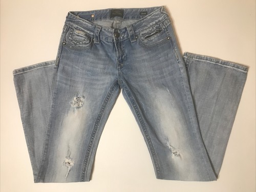 ReRock For Express Damen Jeans 4 R Bootcut Light Wash Distressed - Bild 1 von 15