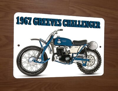 1967 Greeves 250 Challenger Motocross Motorcycle Dirt Bike 8x12 Metal Wall  Sign