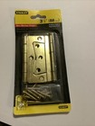 NOS STANLEY #46-0816 3.5" or 88mm HALF SURFACE HINGE, CD815 Bright Brass