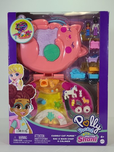 Polly Pocket Starring Shani Cuddly Cat 2 in 1 Purse & Playset Pop and Swap Piece - Picture 3 of 8