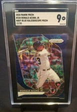 RONALD ACUNA JR. 2020 Panini Prizm Navy Blue Kaleidoscope Refractor SGC 9 #27/35