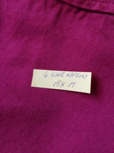 Set of 6 Dinner Napkins - Claret/Wine color - Cotton/Rayon blend-15x17 - Picture 2 of 4