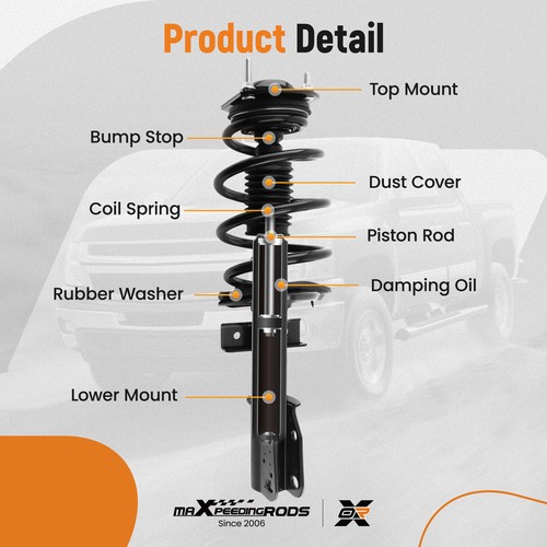 Front Complete Struts Control Arms for 2013-16 GMC Acadia Traverse Enclave 3.6L - Picture 7 of 14