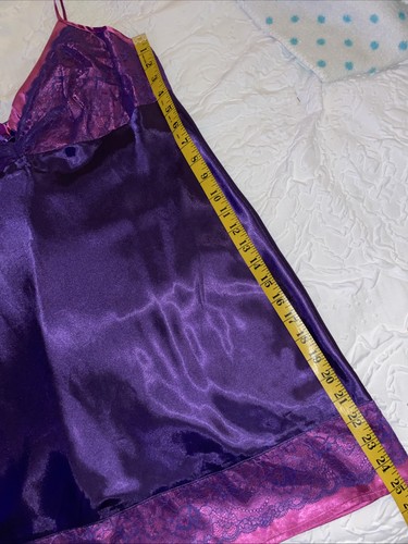 Camisón Morgan Taylor satinado para mujer XL púrpura/rosa encaje quimise modesto - Imagen 7 de 14