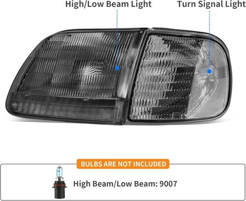 Headlight Assembly For 1997-2003 Ford F-150 & 1997-2002 Expedition Smoke Lens - Picture 2 of 7