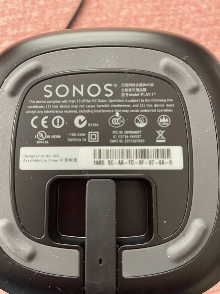 Sonos PLAY: 1 One Compact Bookshelf Speaker Black 1st Gen. Tested - Image 3 of 3