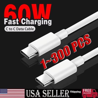 USB-C To Type-C Fast Charging Data SYNC Charger Cable Cor For Samsung 3/6 FT Lot