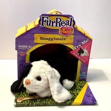 NEW Snuggimals Puppy Plush FurReal Friends Hasbro 2009 Black & White New Working