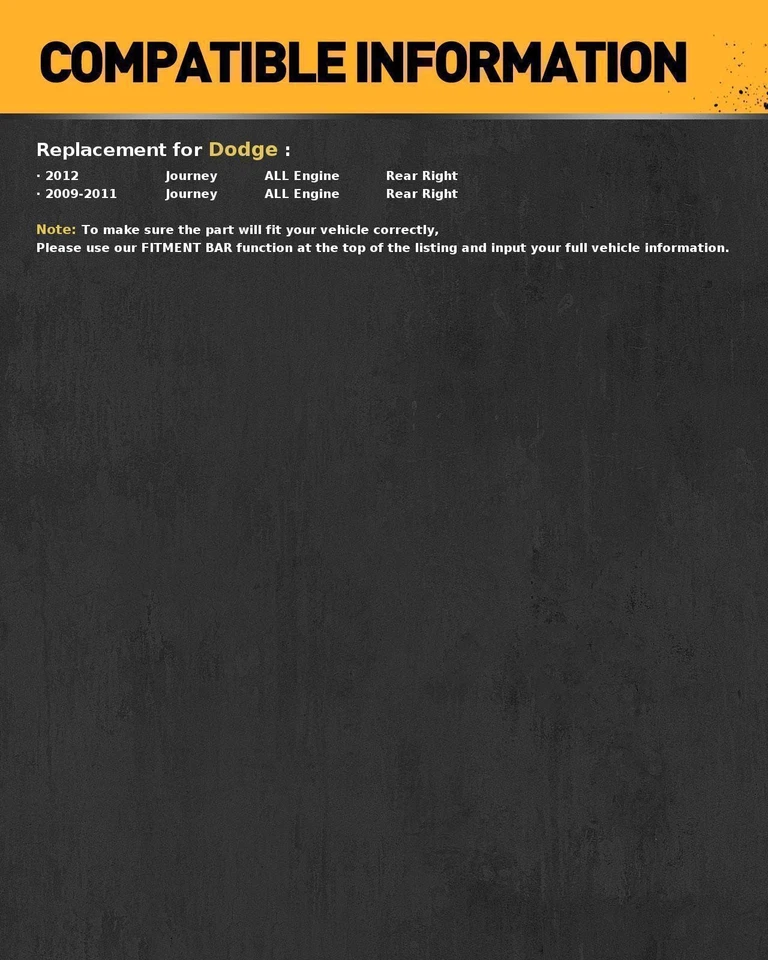 Pinza de freno trasera derecha 1 pieza para Dodge Journey 2009 2010 2011 2012 Foto 2 de 4