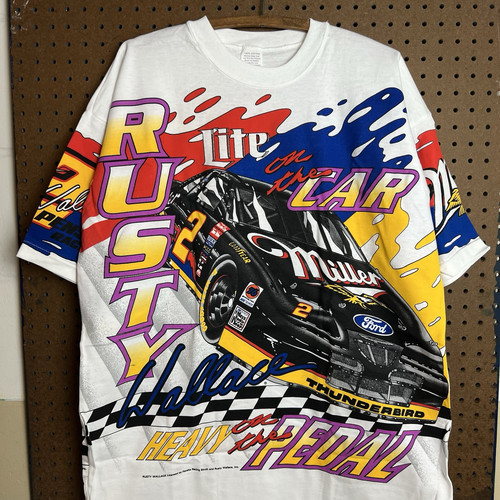 Vintage NASCAR T-Shirt Herren Large 90s All Over Print AOP Rusty Wallace Racing - Bild 1 von 19