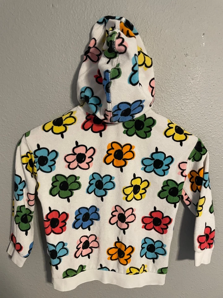 Sudadera con Capucha Hanna Andersson Niñas 5 Blanca Multicolor Floral Cremallera Completa 50532 Foto 2 de 4