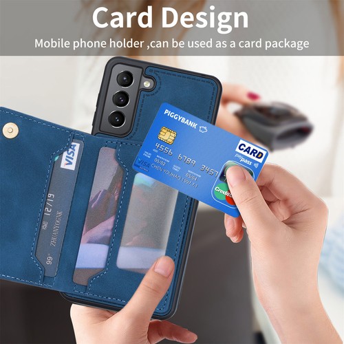 Für Samsung Galaxy S22+ S21 S20 Note 20 Magnet Retro Leder Karten Spleiß Hülle - Bild 29 von 42