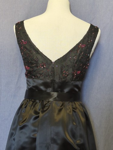 Vestido Babydoll Vintage Talla 4 Bordado con Cuentas WhimsiGoth Romántico HOCO Seda - Imagen 7 de 14