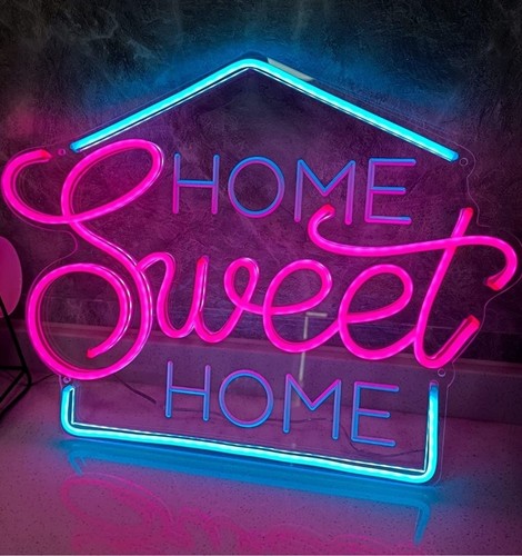 Home Sweet Home Leuchtreklame, warmweißes helles Neonlicht für Wohnzimmer - Bild 2 von 6