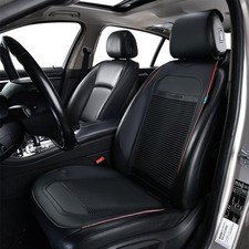 Front Car Seat Covers Leather Seat Covers Waterproof Seat Cushion Protector U...