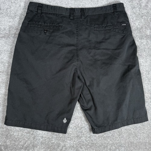 Volcom Shorts Men’s 38 Black True To This Chino Flat Front 10" Inseam - Picture 2 of 8