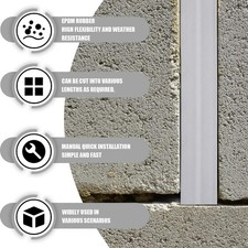 Flexible EPDM Rubber Strip 50 ft Long 3/4" Wide for Concrete Crack Repair 