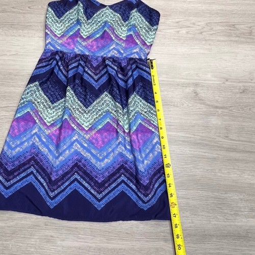 Vestido American Eagle Outfitters Talla 0 Púrpura Azul Estampado Geométrico - Imagen 10 de 11