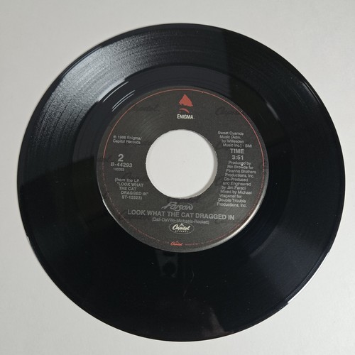 Poison "Your Mama Don't Dance" "Look What The Cat Dragged In" 45 VG+ Tested - Picture 3 of 4