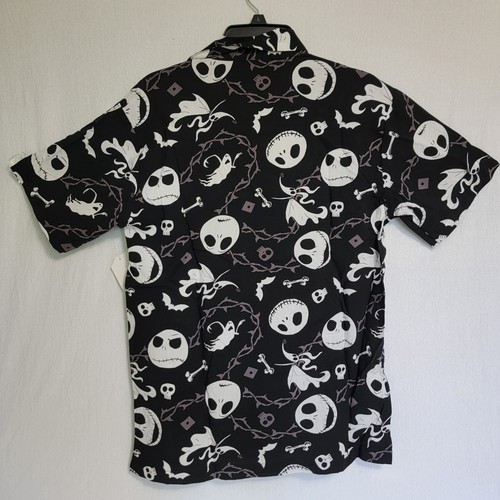 Camisa Pesadilla antes de Navidad para hombre talla pequeña con botones estampada NUEVA - Imagen 2 de 2