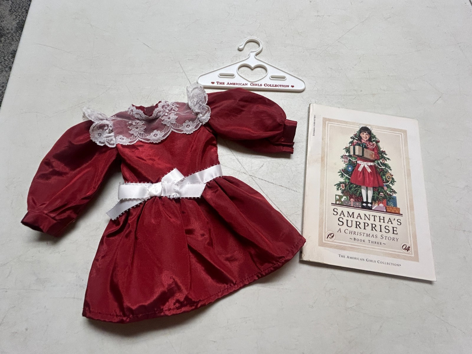 American Girl Pleasant Company  Samantha Doll Christmas Story 3 Pc Dress Outfit