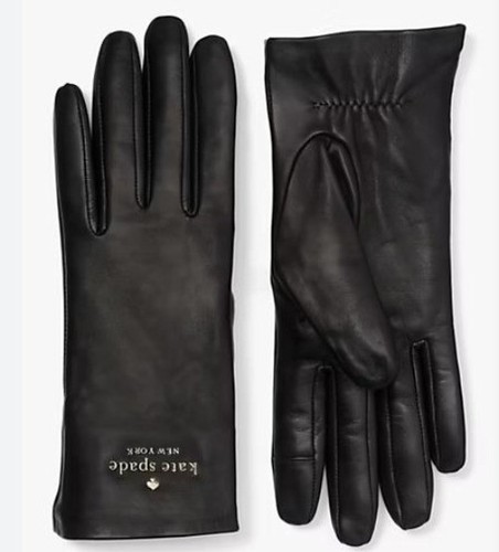 NUEVO CON ETIQUETAS Guantes Kate Spade New York Logo Flotante Cuero Cordero Pantalla Táctil Talla XL - Imagen 1 de 14