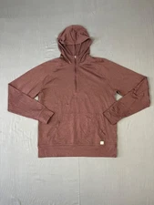 Vuori Ponto Performance Half Zip Hoodie Mens M Burgandy Pullover Dreamknit