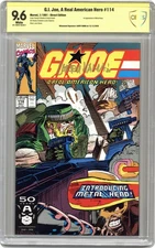 GI Joe A Real American Hero #114 CBCS 9.6 Witnessed Sig Larry Hama 1991