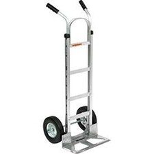Aluminum Hand Truck Double Handle Semi-Pneumatic Wheels