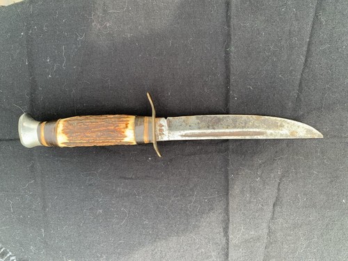 Vintage  Edge Brand # 461 Stag Handle Hunting Knife Solingen Germany