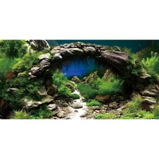48x24 inches Arch Stone Aquarium Background River Bed Lake Aquarium Vinyl B...